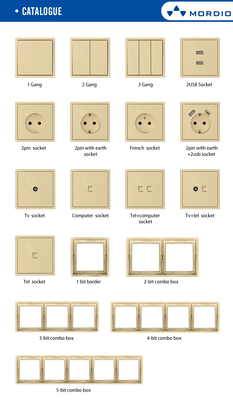 F300 Single Grey Schuko Socket Germany French Russia Electrical Switch Wall Socket EU Plug Socket