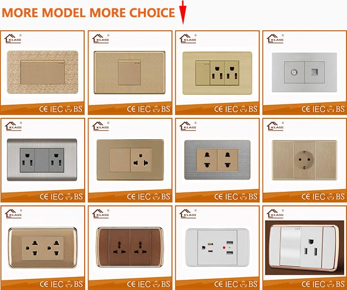 Thailand Wall Electrical Duplex 3 Pin Multi Socket with 1gang Switch