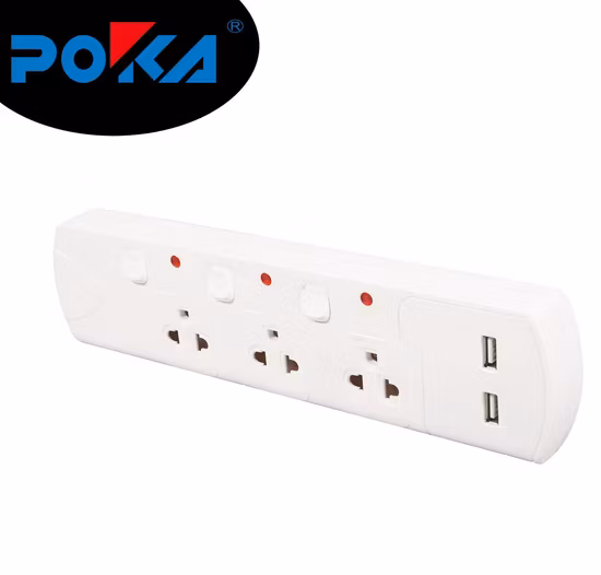 개별 스위치 및 과부하 보호 기능을 갖춘 태국 USB 확장 소켓